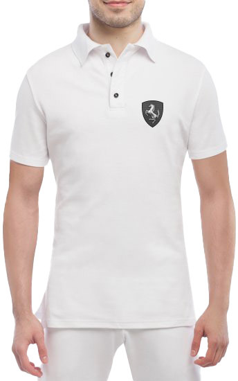 

Футболка мужская Globuspioner поло Ferrari Shield Logo белый спереди 228735314