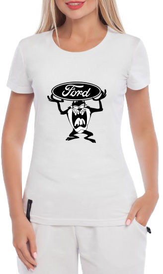 

Футболка женская Globuspioner классическая Ford Boy белая принт спереди 236322716