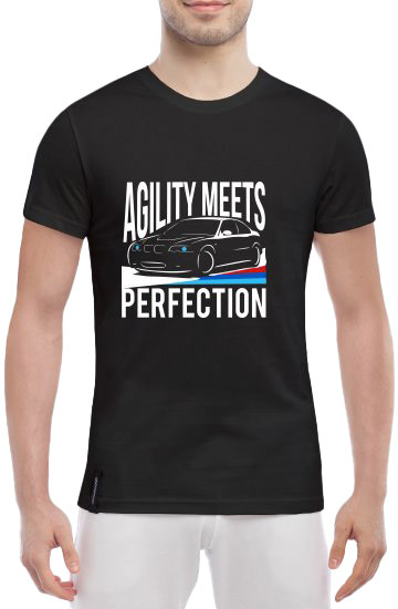 

Футболка мужская Globuspioner классическая BMW Agility Meets Perfection черный спереди 504931724