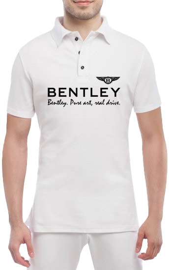 

Футболка мужская Globuspioner поло Bentley Slogan белый спереди 731295317