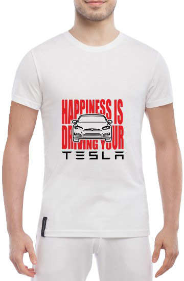 

Футболка мужская Globuspioner классическая Driving Your Tesla белый спереди 510191717