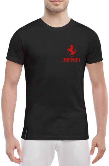 

Футболка мужская Globuspioner классическая Ferrari Red Logo черный спереди 665531724