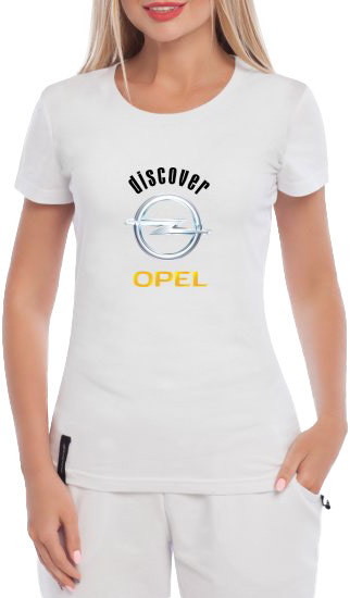

Футболка женская Globuspioner классическая Opel Discover белая принт спереди 239232714