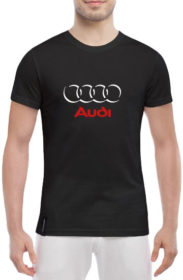 

Футболка мужская Globuspioner классическая Audi Rings Logo Red черный спереди 1355517257