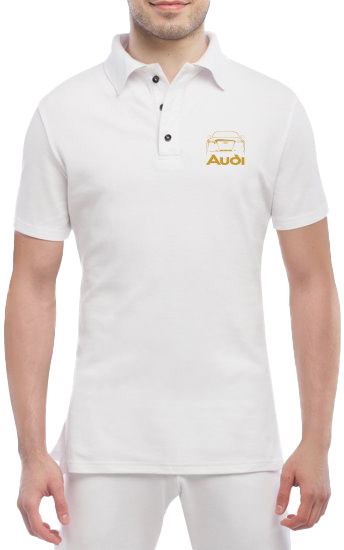 

Футболка мужская Globuspioner поло Audi Gold белый спереди 152595314