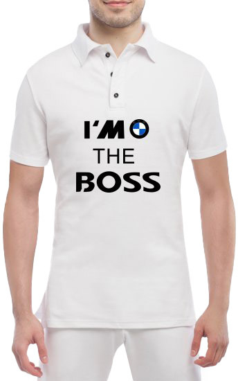 

Футболка мужская Globuspioner поло BMW I´m the Boss белый спереди 746265316