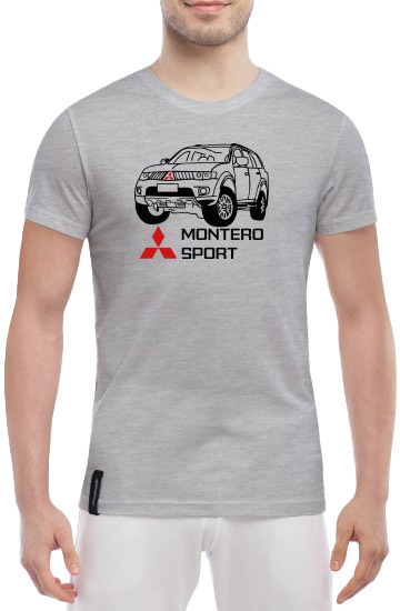 

Футболка мужская Globuspioner классическая Mitsubishi Montero Sport серый спереди 5071117281