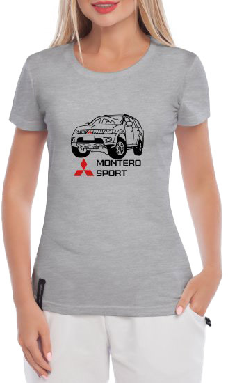 

Футболка женская Globuspioner классическая Mitsubishi Montero Sport серая принт спереди 5071127282
