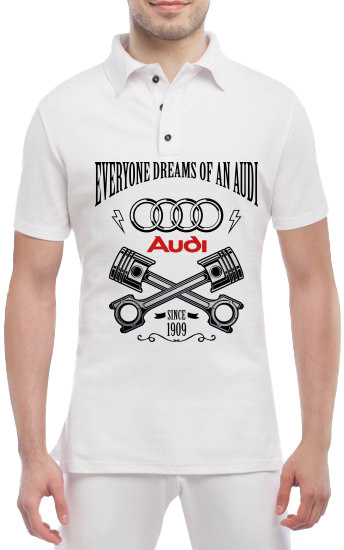 

Футболка мужская Globuspioner поло Audi Retro белый спереди 747285317