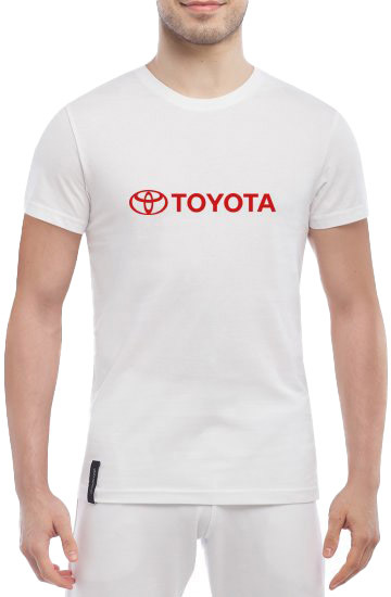 

Футболка мужская Globuspioner классическая Toyota Logo Wide белый спереди 140011717
