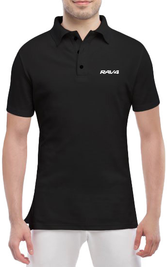 

Футболка мужская Globuspioner поло Toyota RAV4 черный спереди 140415325