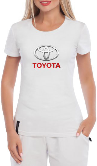 

Футболка женская Globuspioner классическая Toyota Big Logo v2 белая принт спереди 228812715
