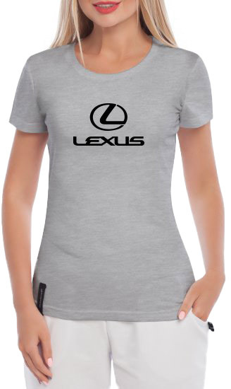 

Футболка женская Globuspioner классическая Lexus Logo Big v2 серая принт спереди 5760827281