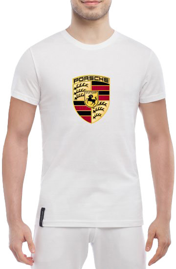 

Футболка мужская Globuspioner классическая Porsche Big Logo белый спереди 601361717