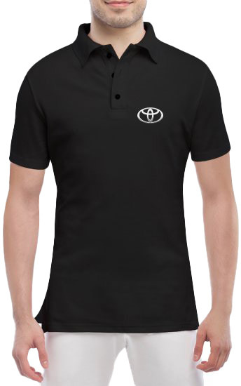 

Футболка мужская Globuspioner поло Toyota Silver Mini Logo черный спереди 667535322