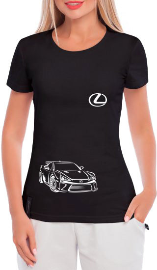 

Футболка женская Globuspioner классическая Lexus LFA черная принт спереди 699752722
