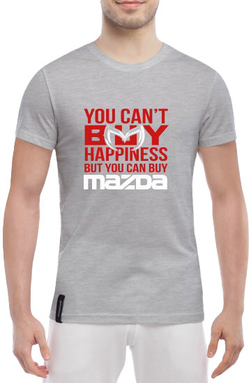 

Футболка мужская Globuspioner классическая Mazda Happiness серый спереди 5046917281