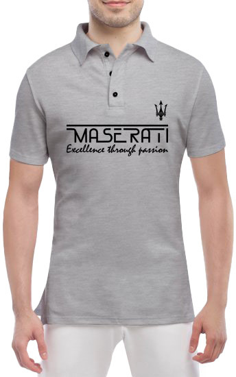 

Футболка мужская Globuspioner поло Maserati Slogan серый спереди 7312353287