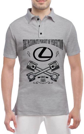 

Футболка мужская Globuspioner поло Lexus Retro серый спереди 7476253285