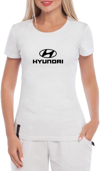 

Футболка женская Globuspioner классическая Hyundai Big Logo белая принт спереди 148622712