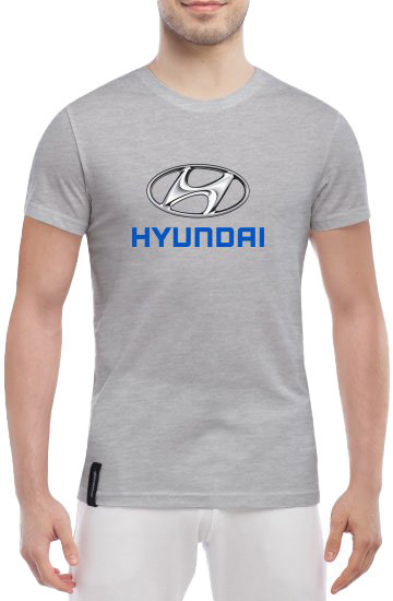 

Футболка мужская Globuspioner классическая Hyundai Big Logo Silver серый спереди 6013117284