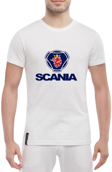 

Футболка мужская Globuspioner классическая Scania Big Logo белый спереди 420621715