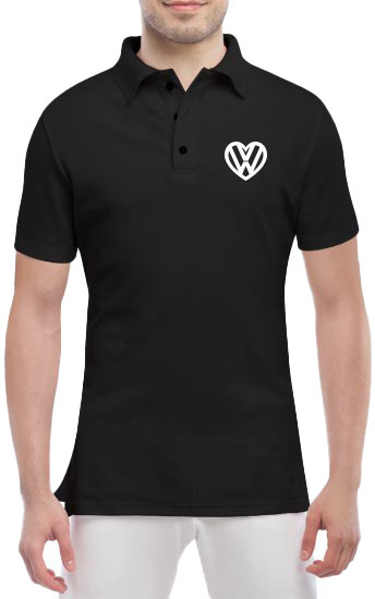

Футболка мужская Globuspioner поло Volkswagen Love черный спереди 342595325