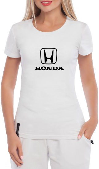 

Футболка женская Globuspioner классическая Honda Big Logo Classic белая принт спереди 148372716