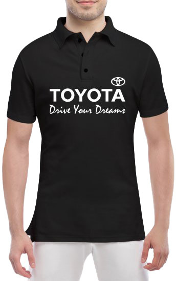 

Футболка мужская Globuspioner поло Toyota Slogans черный спереди 722145324
