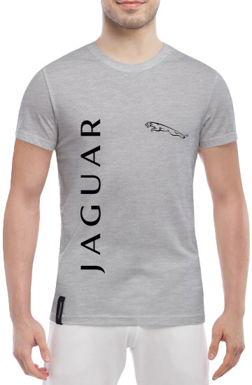 

Футболка мужская Globuspioner классическая Jaguar Logo Vertical серый спереди 6639117281