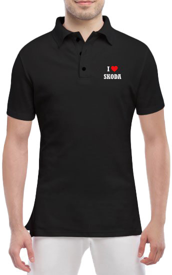 

Футболка мужская Globuspioner поло I Love Skoda черный спереди 142925325