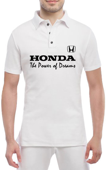 

Футболка мужская Globuspioner поло Honda Slogans белый спереди 722245317