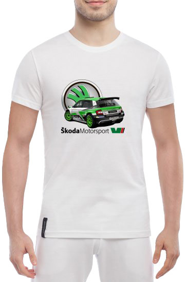 

Футболка мужская Globuspioner классическая Skoda Fabia R5 EVO 3 белый спереди 753161717