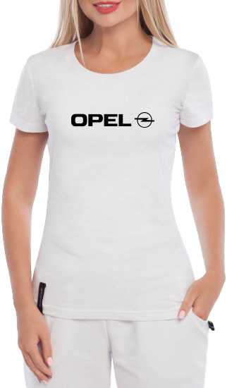 

Футболка женская Globuspioner классическая Opel Logo белая принт спереди 140202714