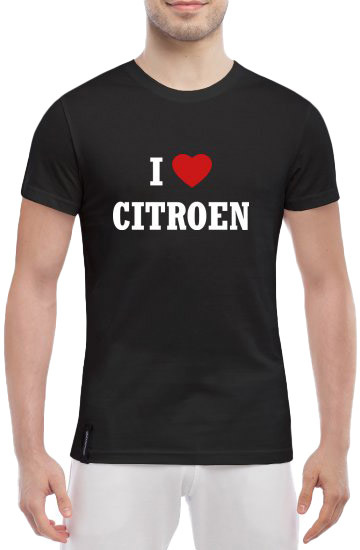 

Футболка мужская Globuspioner классическая I Love Citroen черный спереди 131881726