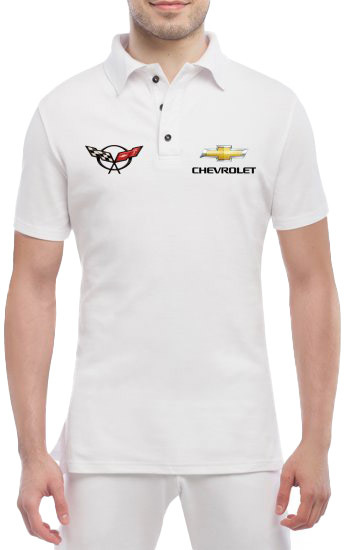 

Футболка мужская Globuspioner поло Chevrolet Corvette белый спереди 665805317