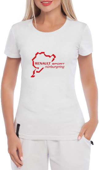 

Футболка женская Globuspioner классическая Renault Nurburgring белая принт спереди 239832715