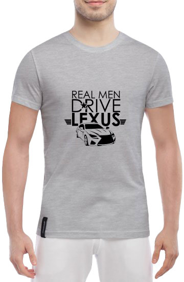 

Футболка мужская Globuspioner классическая Real Men Drive Lexus серый спереди 5051517287