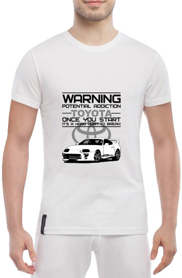 

Футболка мужская Globuspioner классическая Warning Toyota белый спереди 504401712
