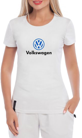 

Футболка женская Globuspioner классическая Volkswagen Big Logo белая принт спереди 148442712