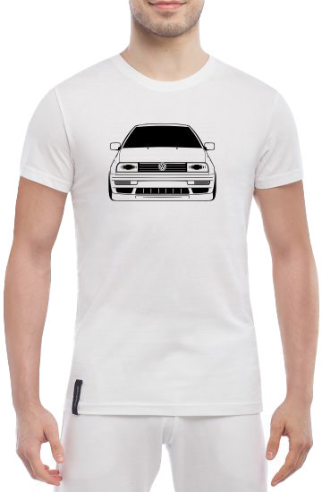 

Футболка мужская Globuspioner классическая Volkswagen Jetta A3 белый спереди 2928717157