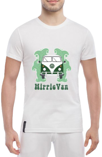 

Футболка мужская Globuspioner классическая Volkswagen Hippie Van белый спереди 367411715