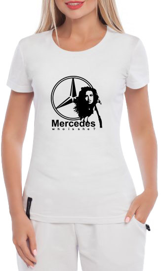 

Футболка женская Globuspioner классическая Mercedes Who is She белая принт спереди 149992715