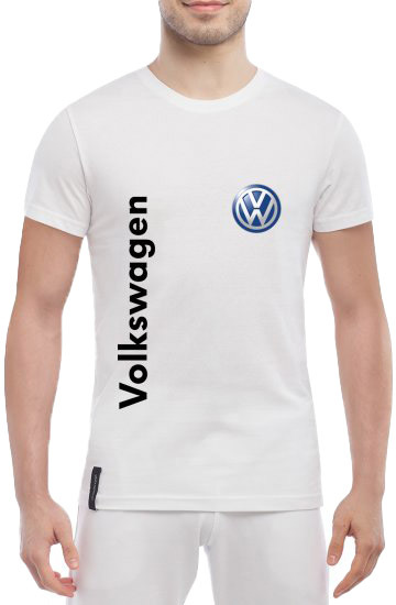 

Футболка мужская Globuspioner классическая Volkswagen Big Logo Vertical белый спереди 666751711