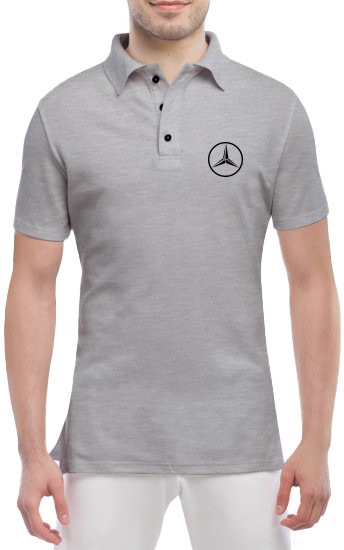 

Футболка мужская Globuspioner поло Mercedes-Benz Big Sign серый спереди 1642353287
