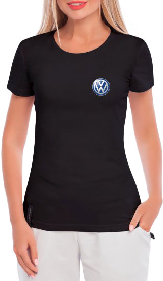 

Футболка женская Globuspioner классическая Volkswagen Mini Sign черная принт спереди 666812727