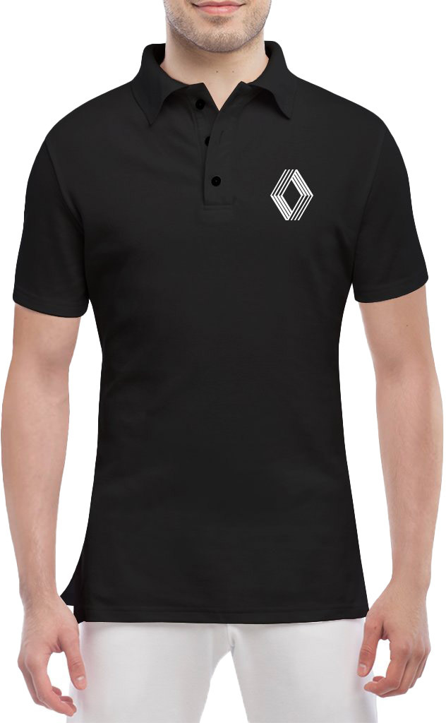 

Футболка мужская Globuspioner поло Renault Big Logo черный спереди 239825327