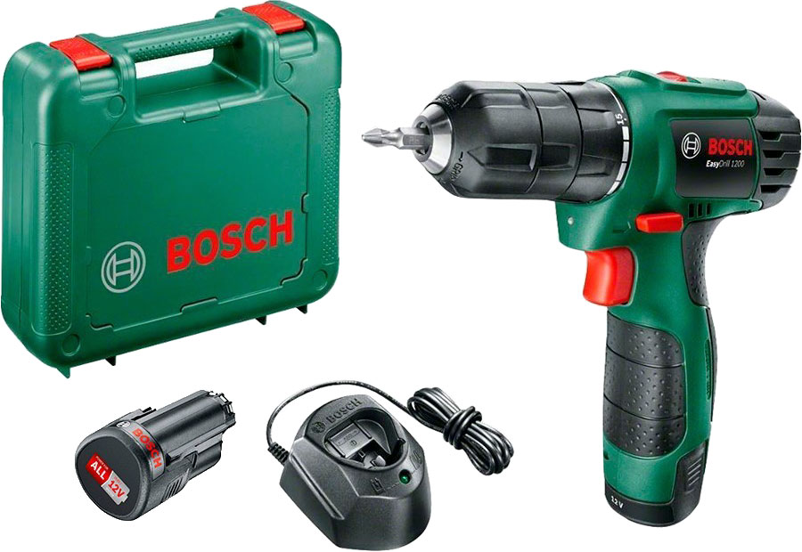 

Шуруповерт Bosch аккумуляторный EasyDrill 1200 (2 аккумулятора + ЗУ + чехол) 06039A210B