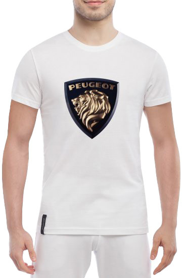 

Футболка мужская Globuspioner классическая Peugeot Golden Lion белый спереди 601341715