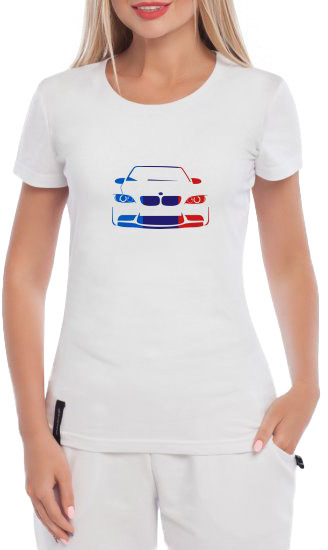 

Футболка женская Globuspioner классическая BMW M4 Art белая принт спереди 255722716